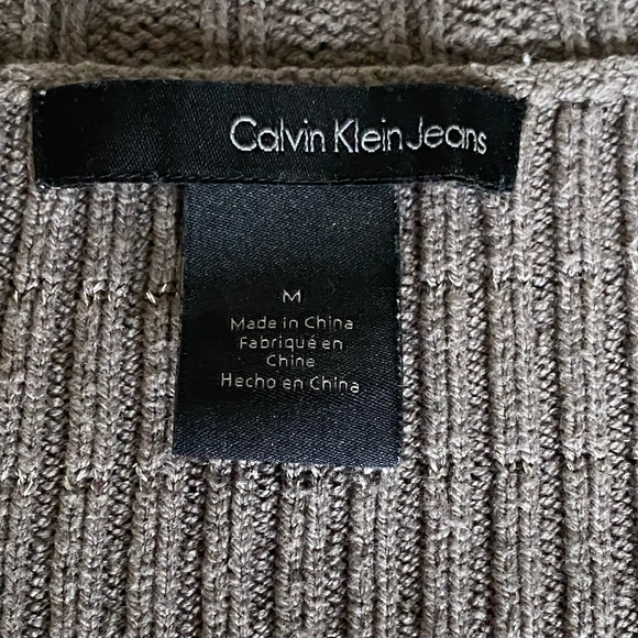 Calvin Klein  tunic sweater v-neck metallic thread Medium - Picture 8 of 13